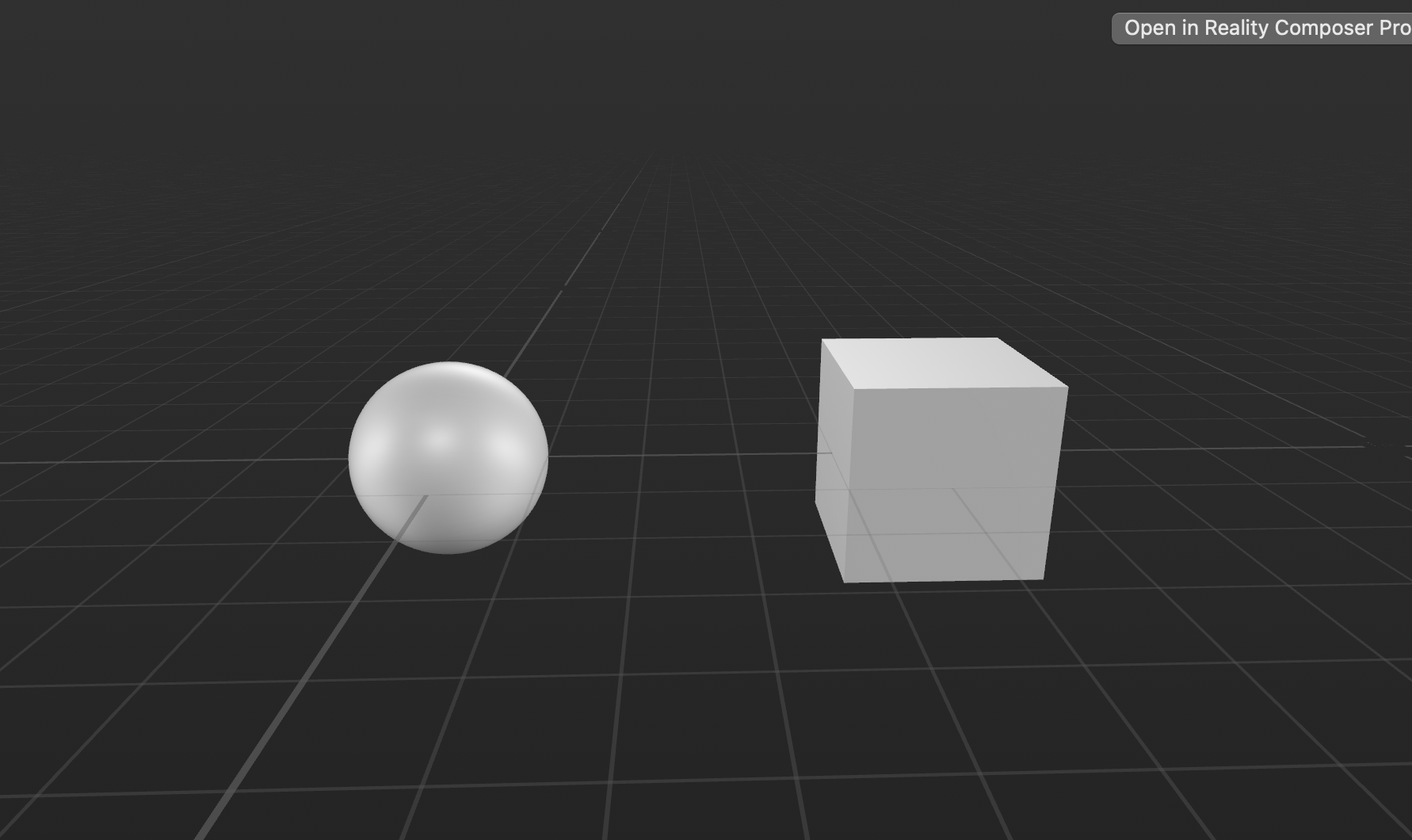 a sphere on the left, and cube on the right, the cube is placed 50cm to the right, and both are in a single scene.