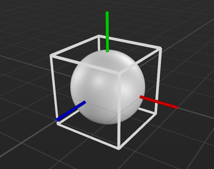 A sphere entity, with a box Collision Shape