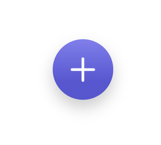 A plus button. Circular, with a drop shadow, and an indigo gradient.